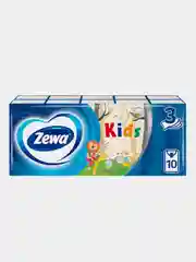 Платочки бумажные носовые Zewa Kids детские, 3 слоя, 10 штук Х 10
