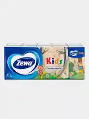 Платочки бумажные носовые Zewa Kids детские, 3 слоя, 10 штук Х 10