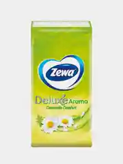 Платочки бумажные носовые Zewa Deluxe Ромашка, 3 слоя, 10 штук Х 10