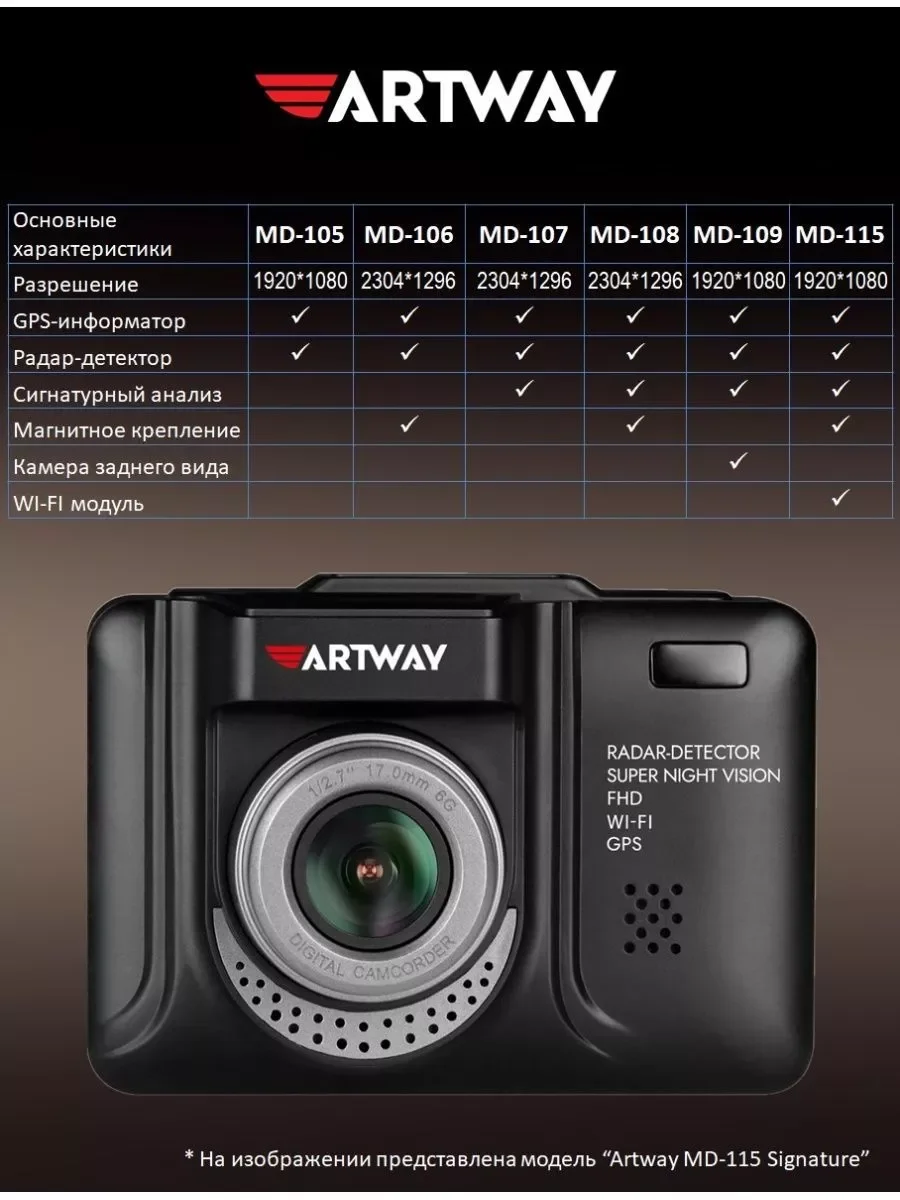 Видеорегистратор автомобильный Artway MD-108