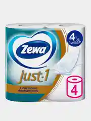 Туалетная бумага Zewa Just 1, 4 слоя, 4 рулона