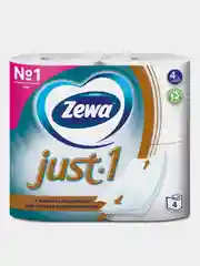 Туалетная бумага Zewa Just 1, 4 слоя, 4 рулона