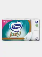 Туалетная бумага Zewa Just 1, 4 слоя, 8 рулонов