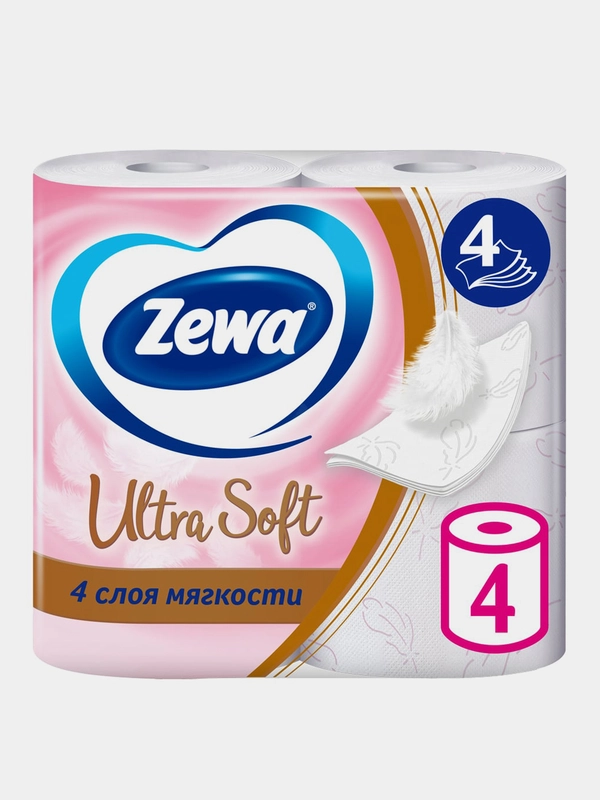 Туалетная бумага Zewa Ultra Soft, 4 слоя, 4 рулона