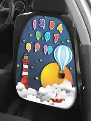 Желтый защитный чехол на сиденье автомобиля / Защитная накидка на спинку сиденья / Незапинайка