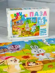 Мозаика пазл головоломка для малышей мини 15 элементов лесные домашние животные