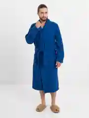 Синий халат махровый мужской, женский, банный, унисекс