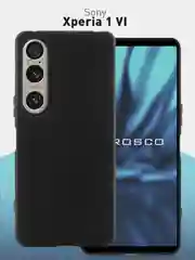 Черный чехол для Sony Xperia 1 VI, mark 6 силиконовый ROSCO матовый тонкий, бортик- защита камер