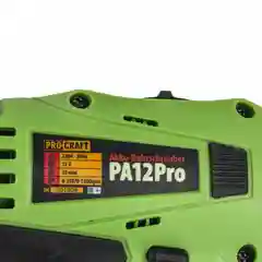 Зеленый аккумуляторный шуруповерт PROCRAFT PA12PRO