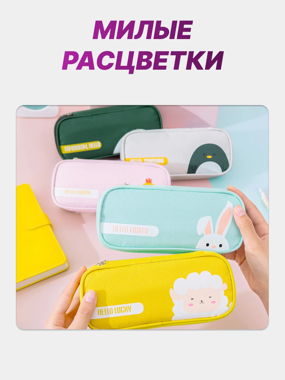 Пенал школьный, канцелярский, на замке