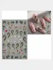 Зеленый наклейки-слайдеры для дизайна ногтей и маникюра "Новый Год", новогодние
