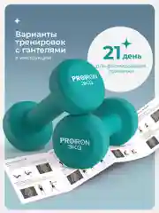 Гантели 3 кг, PROIRON, неопреновые, 2 штуки