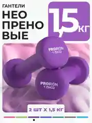 Гантели 1,5 кг, PROIRON, неопреновые, 2 штуки