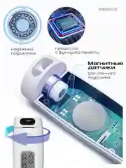Скакалка для фитнеса, умная, со счетчиком, PROIRON ПРО043, с утяжелителями, бело-серый