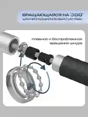 Скакалка, для фитнеса взрослая, PROIRON, скоростная, с утяжелителями, черная