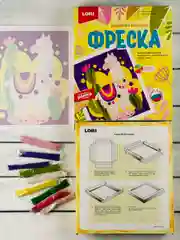 Фреска детская Картина из цветного песка в рамке аппликация песком Лама альпака Лори Lori
