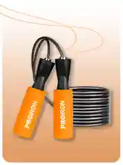 Скакалка, спортивная, PROIRON, для фитнеса, мягкая ручка, оранжевая