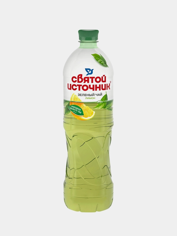 Холодный зелёный чай Святой Источник "Лимон", негазированный, 1л