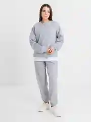 Серый меланж женский костюм, вязанный женский костюм, теплый костюм, спортивный костюм