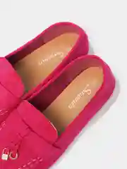 Розовый лоферы женские, замшевые