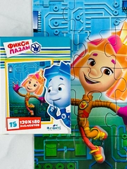 Мозаика пазл для самых маленьких игры головоломка фиксики мини 15 эл симка нолик димдимыч
