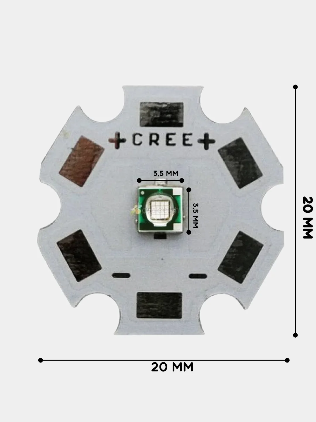 Мощный светодиод CREE на плате STAR Ультрафиолетовый 3W 3,2-3,6V, 600-700mA 20-40Lm, 395nm
