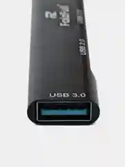 Переходник USB-хаб, стальной корпус, с Type-C адаптером
