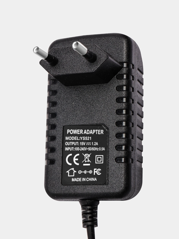 Зарядка черная для Яндекс Станция Алиса Мини 2.0 YNDX-00021 / 00020, 15V, 1.2A, 4.0 x 1.7 мм