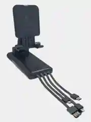 Черный внешний аккумулятор, Power bank на 20000mAh, с функцией держателя телефона