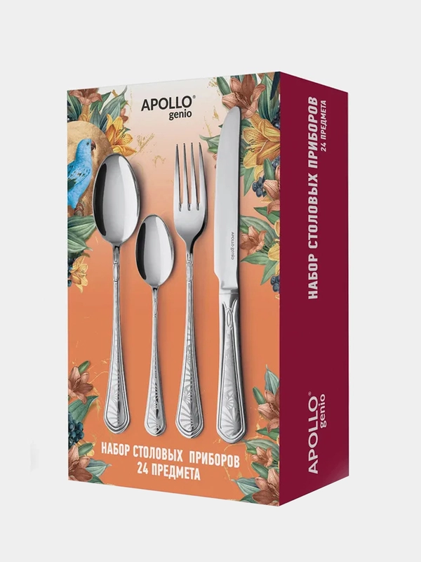 Набор столовых приборов APOLLO genio "Tahiti", с зеркальной полировкой, 24 предмета