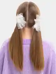 Белый банты для волос, с бисером