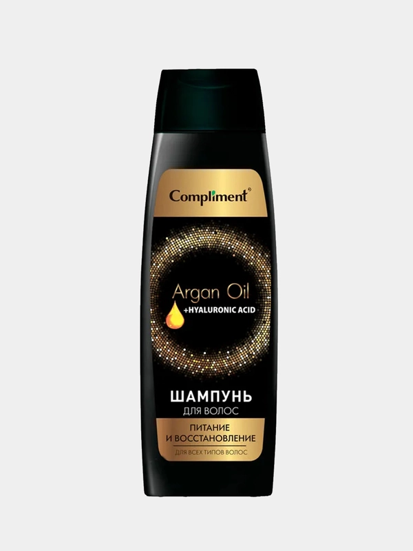Шампунь для волос Compliment Argan Oil + Hyaluronic Acid, питание и восстановление, 400 мл