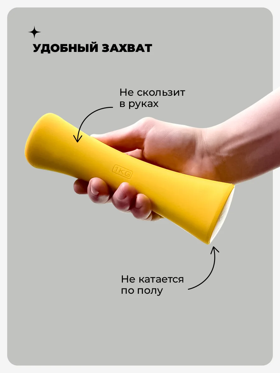 Гантели 1 кг PROIRON, силиконовые, 2 штуки