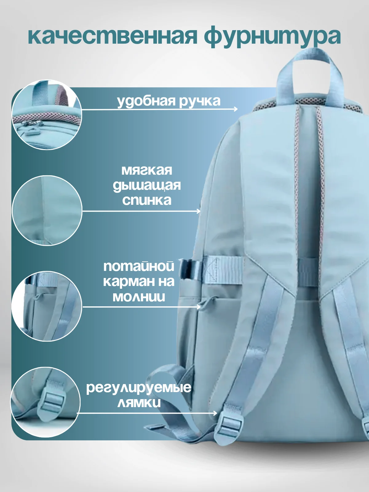 Тиффани рюкзак школьный для девочки, портфель, ранец в школу + брелок в комплекте