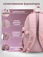 Карамельный рюкзак школьный для девочки, портфель, ранец в школу + брелок в комплекте
