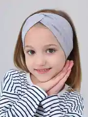 Серый повязка для девочки 5-14  лет.  Повязка демисезонная . Повязка трикотажная