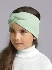 Бирюзовый повязка для девочки 5-14  лет.  Повязка демисезонная . Повязка трикотажная