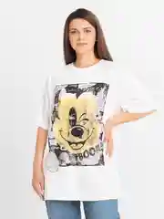 Белый женская футболка оверсайз