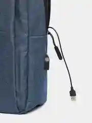 Темно-синий рюкзак для ноутбука с usb выходом, школьный рюкзак, подростковый, мужская сумка