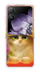 Чехол на Xiaomi Mix Flip / Сяоми Микс Флип прозрачный, с принтом, защита камеры