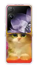 Чехол на Xiaomi Mix Flip / Сяоми Микс Флип прозрачный, с принтом, защита камеры