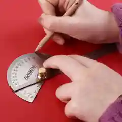 Транспортир DEKO DKM198, с линейкой, из нержавеющей стали, 198 мм