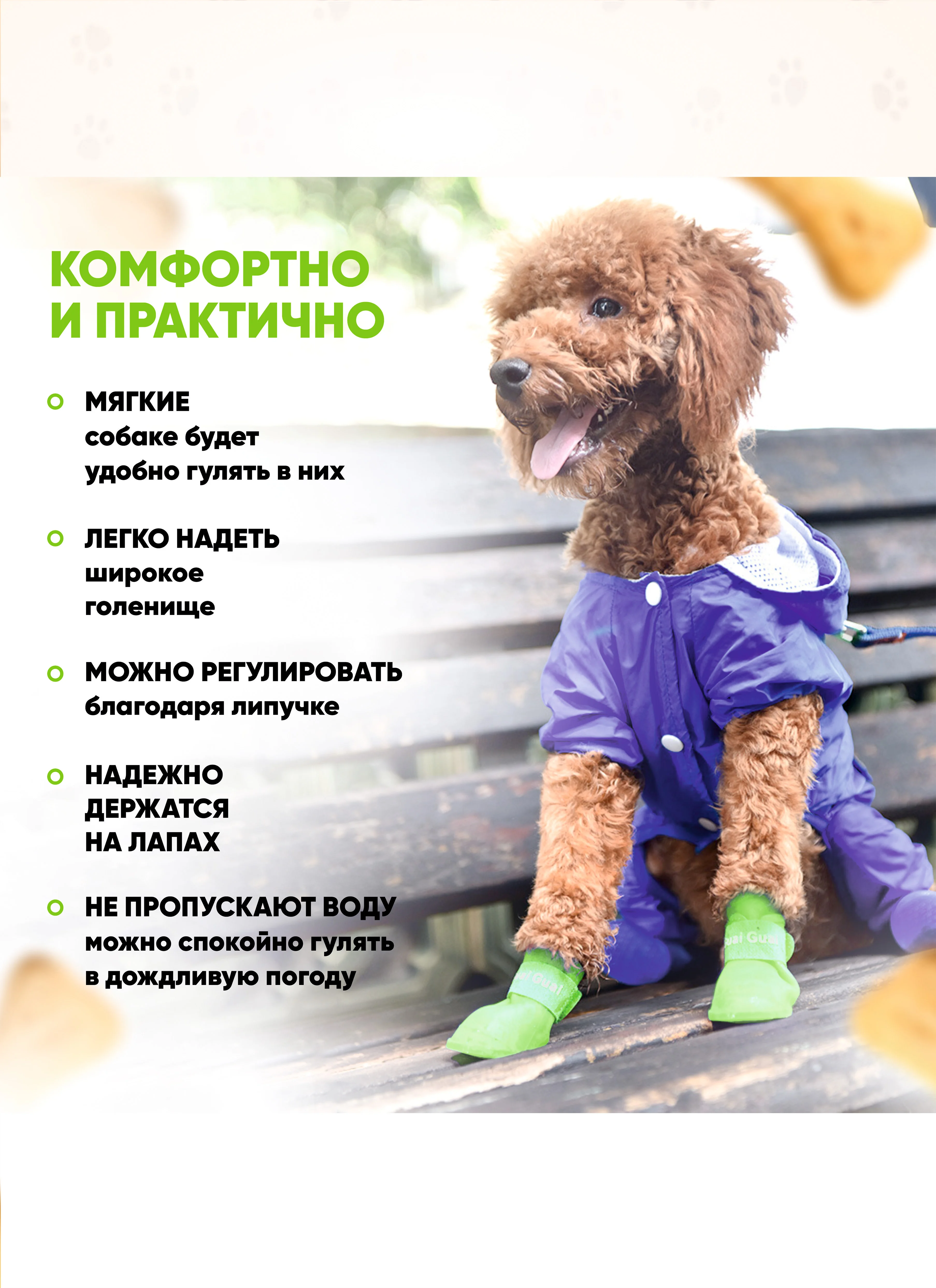 Зеленый обувь для собак