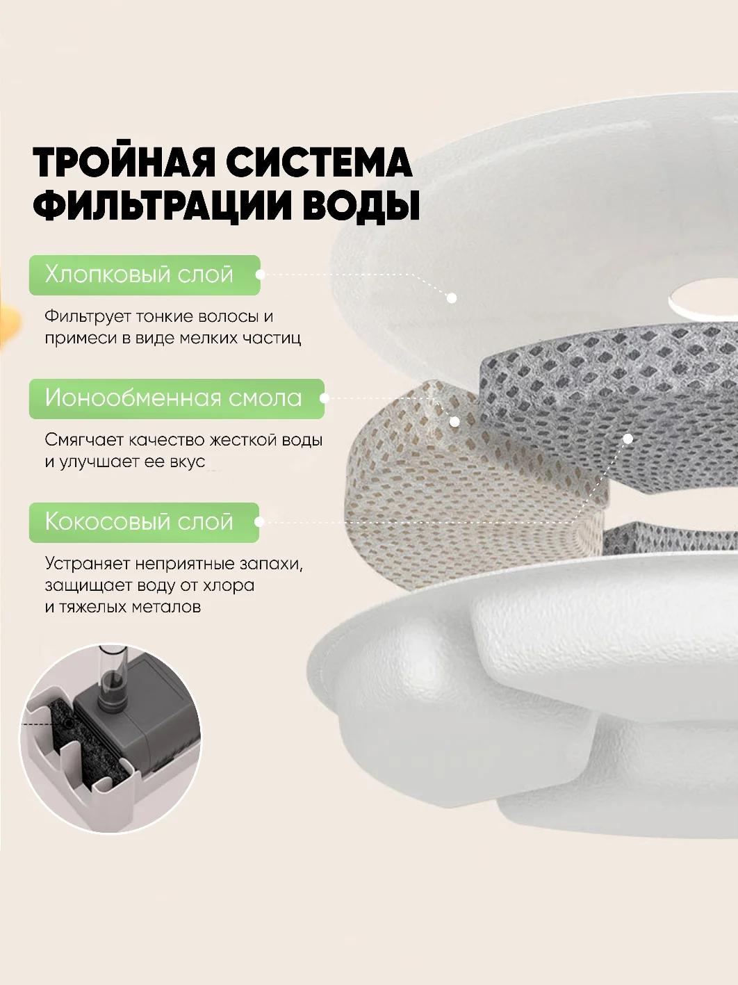 Серебряный поилка автоматическая фонтан для кошек собак с фильтром