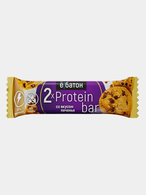 Батончик Protein bar Ёбатон, со вкусом печенья, 2 штуки по 25 г