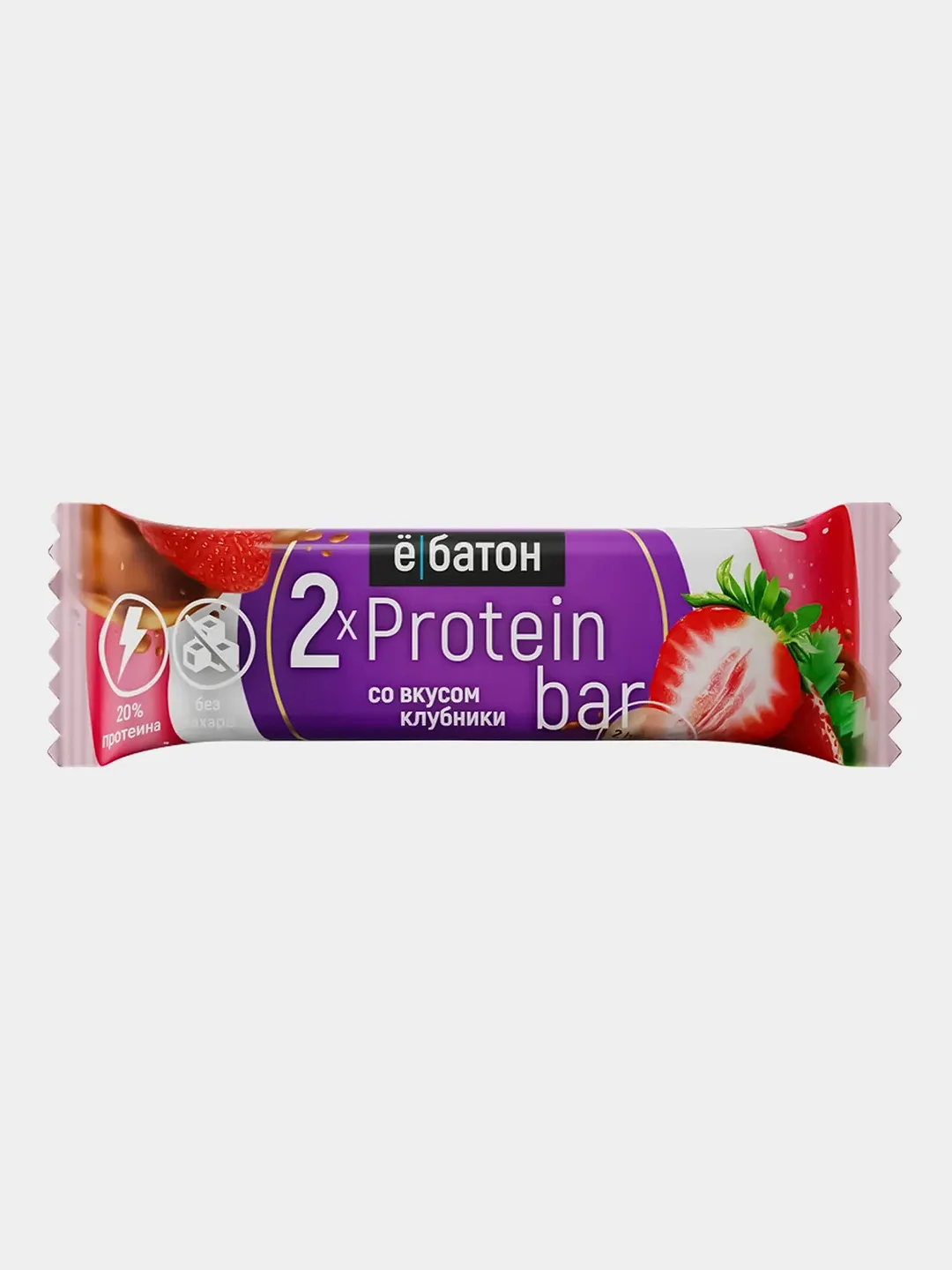 Батончик Protein bar со вкусом клубники Ёбатон, 2 шт по 25 г