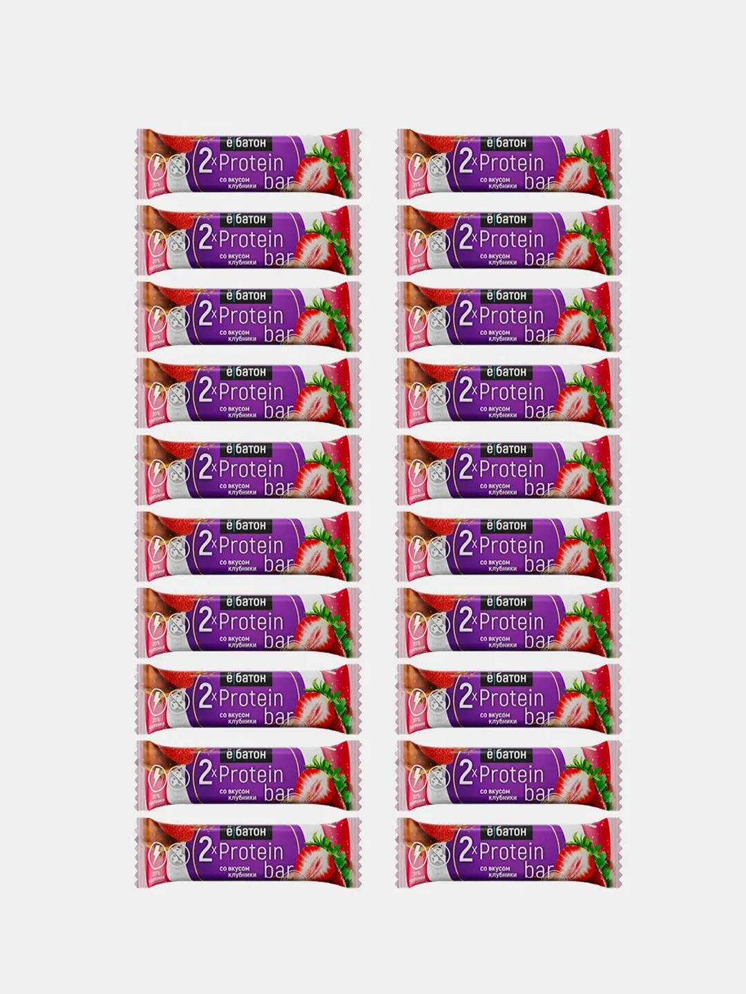 Батончик Protein bar со вкусом клубники Ёбатон, 2 шт по 25 г