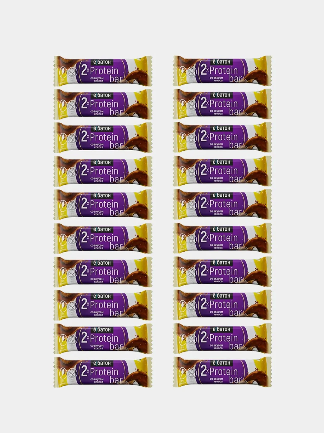 Батончик со вкусом кокоса Ёбатон Protein bar, 2 шт по 25 г