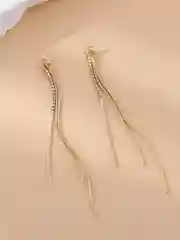 Золотой серьги длинные вечерние