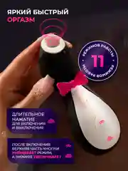Вибратор вакуумно-волновой стимулятор пингвин, вибратор для женщин 18+